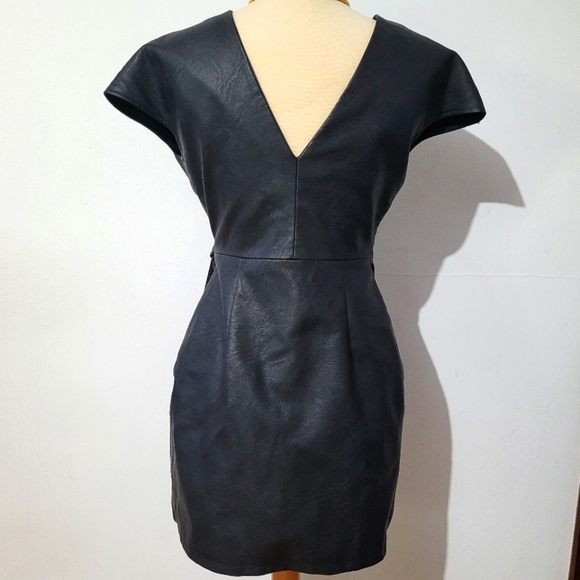 Vegan leather wrap dress - Picture 4 of 4